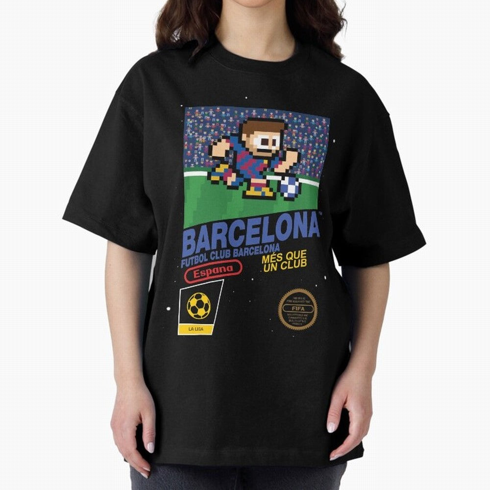 FC Barcelona (8-bit Football / Soccer Videogame Cart) Essential T-Shirt Celebrate Unforgettable Nights in the FIFA World Cup 2026 USA Canada Mexico Journey through Messi, Neymar and Mbappe Highlights, England and Germany Pride, Football Festival