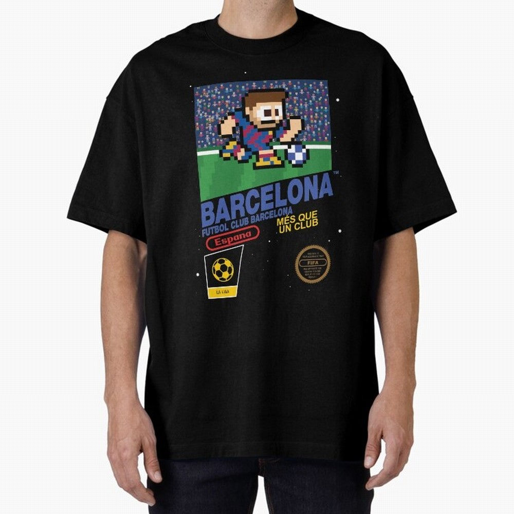 FC Barcelona (8-bit Football / Soccer Videogame Cart) Essential T-Shirt Celebrate Unforgettable Nights in the FIFA World Cup 2026 USA Canada Mexico Journey through Messi, Neymar and Mbappe Highlights, England and Germany Pride, Football Festival