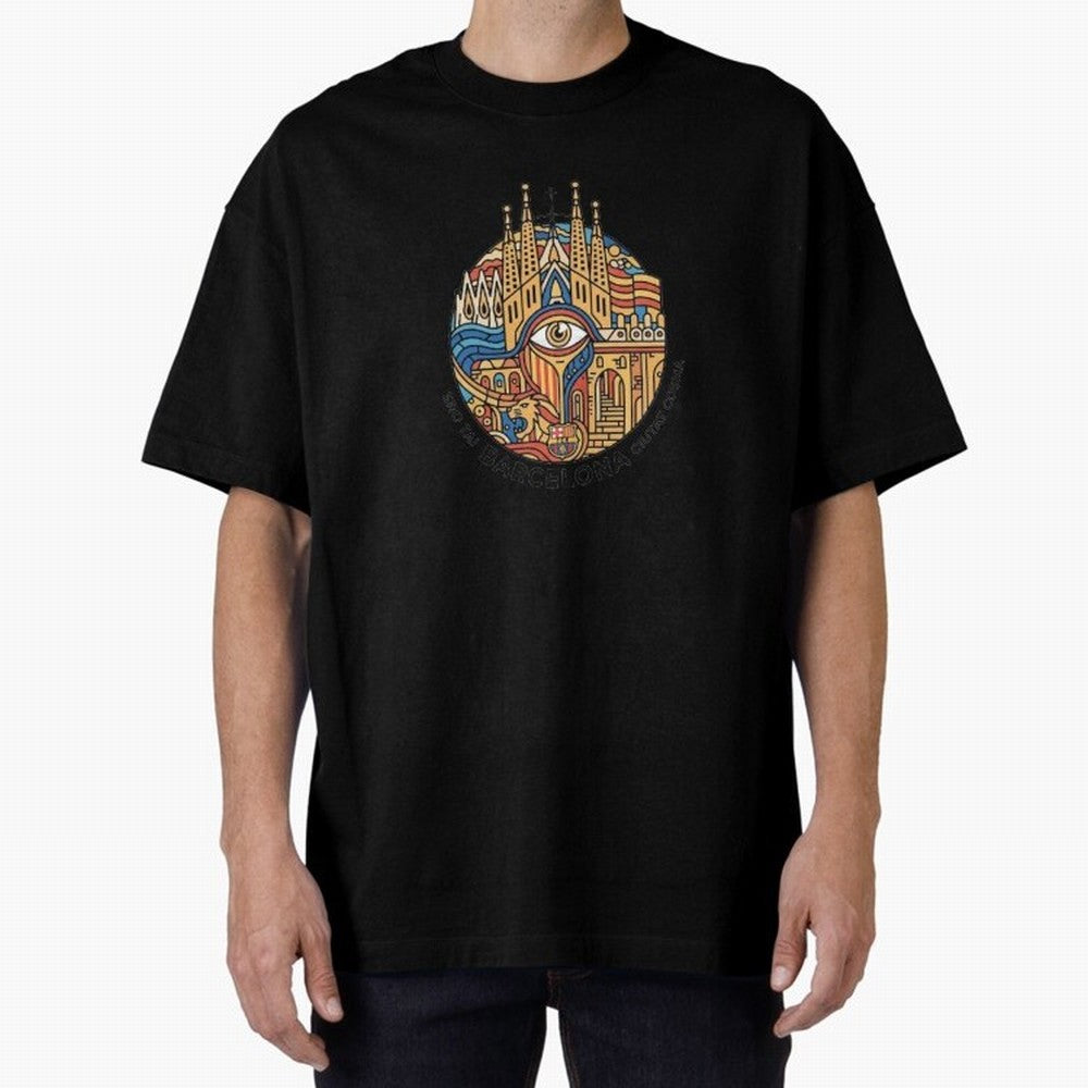 BARCELONA Oversized T-Shirt Keep Football History Alive during FIFA World Cup 2026 USA Canada Mexico Spirit, with Spain and Netherlands, CR7, Tournament Hype, Historic Matchups, Family Viewing Parties and Global Sports Pride; Ideal for Passionate