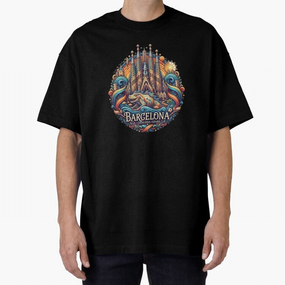 BARCELONA Oversized T-Shirt Follow Every Goal of Match Day Hype around FIFA World Cup 2026 Group Stage, CR7, Spain, Game Day Rituals, Football Legends, Country Pride and the Road to the Final; Perfect for People Who Love Argentina, Brazil, France,