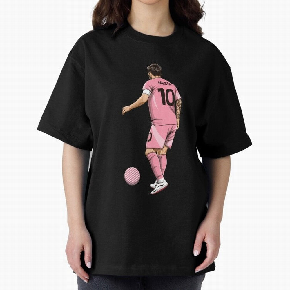 Lionel Messi Oversized T-Shirt Show Championship Spirit for FIFA World Cup 2026 USA Canada Mexico Spirit, Highlighting Portugal, Neymar, Haaland and Cristiano Ronaldo, Sports Nostalgia, International Competition, Famous Players and Unforgettable