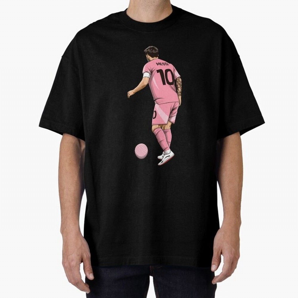 Lionel Messi Oversized T-Shirt Show Championship Spirit for FIFA World Cup 2026 USA Canada Mexico Spirit, Highlighting Portugal, Neymar, Haaland and Cristiano Ronaldo, Sports Nostalgia, International Competition, Famous Players and Unforgettable
