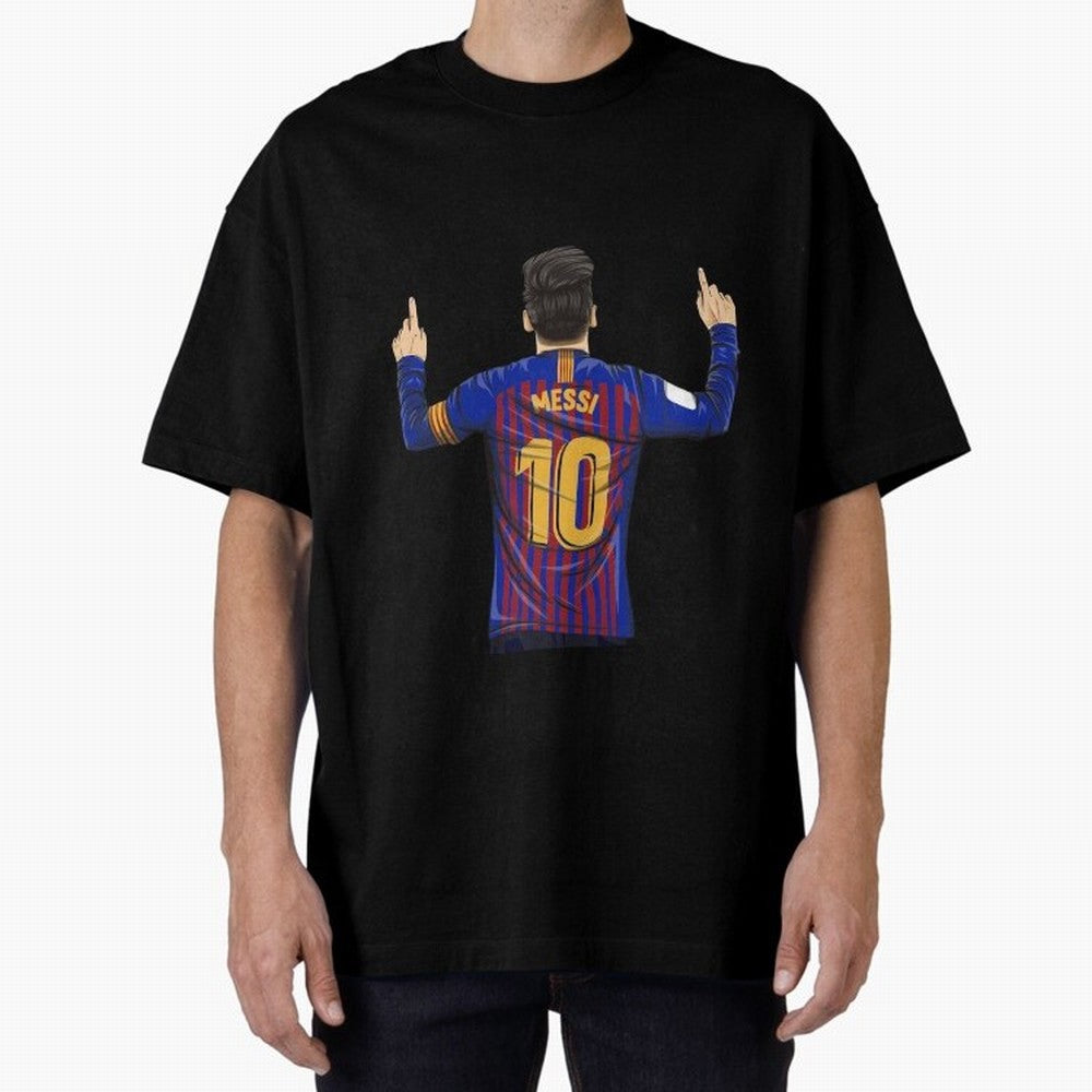 Lionel Messi Barcelona's Version Classic T-Shirt Represent Football Lovers during FIFA World Cup 2026 USA Canada Mexico for Fans of Neymar, Haaland and Cristiano Ronaldo and Argentina, Bringing Football History, Final Match Energy, Crowd Noise and