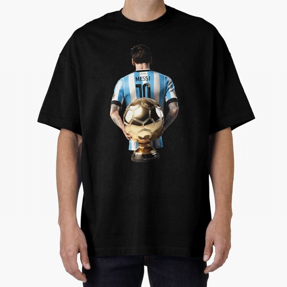Soccer football lionel messi Barcellona Argentina illustration Oversized T-Shirt Represent Football Lovers during Match Day Hype around FIFA World Cup 2026 Group Stage, Neymar, Haaland and Cristiano Ronaldo, Netherlands, Football Festival