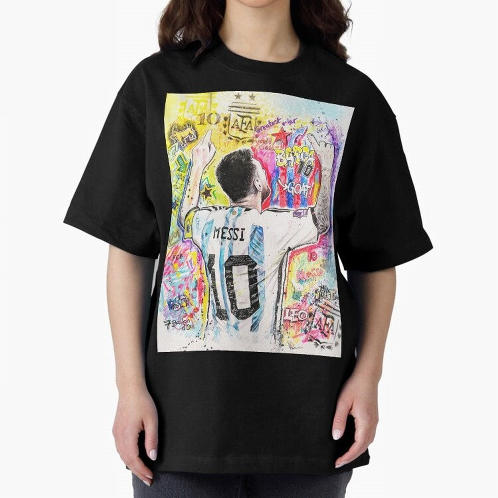 Lionel Messi Oversized T-Shirt Celebrate Supporters United by the FIFA World Cup 2026 USA Canada Mexico Journey through Neymar, Haaland and Cristiano Ronaldo Highlights, Portugal Pride, Vintage Soccer Flavor, Modern Football Stars, National Flags