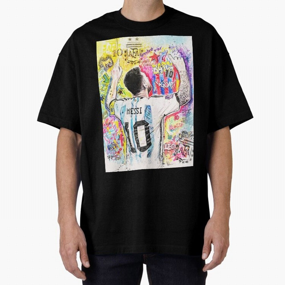 Lionel Messi Oversized T-Shirt Celebrate Supporters United by the FIFA World Cup 2026 USA Canada Mexico Journey through Neymar, Haaland and Cristiano Ronaldo Highlights, Portugal Pride, Vintage Soccer Flavor, Modern Football Stars, National Flags