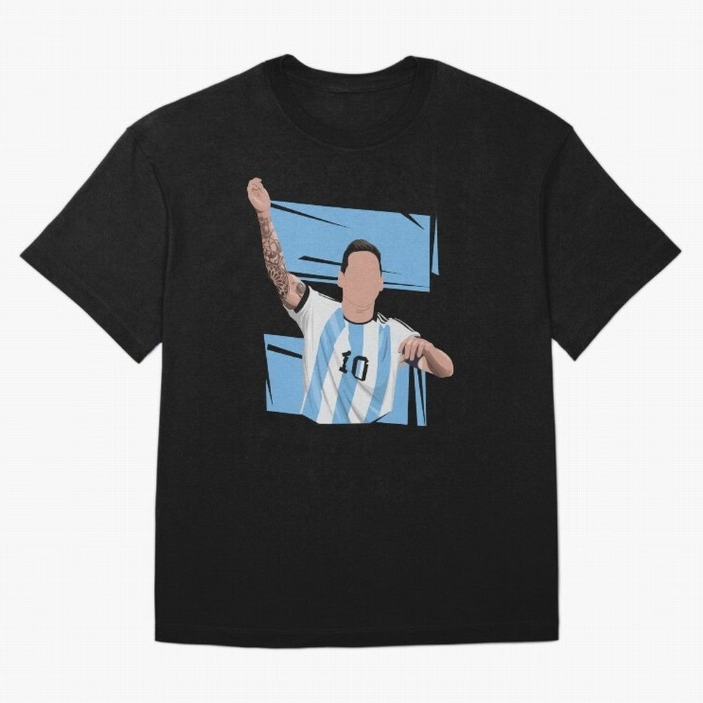 Messi Singing with Crowd World Cup 2022 Oversized T-Shirt Show Match Day Excitement for FIFA World Cup 2026 for Fans of Cristiano Ronaldo, Haaland and CR7 and Brazil, Bringing Tournament Hype, Historic Matchups, Family Viewing Parties and Global