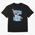Messi Singing with Crowd World Cup 2022 Oversized T-Shirt Show Match Day Excitement for FIFA World Cup 2026 for Fans of Cristiano Ronaldo, Haaland and CR7 and Brazil, Bringing Tournament Hype, Historic Matchups, Family Viewing Parties and Global