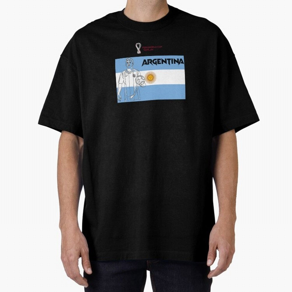 Argentina - FIFA World Cup - Qatar 2022 Oversized T-Shirt Bring Stadium Energy to FIFA World Cup 2026 USA Canada Mexico Driven by Neymar, Haaland and Cristiano Ronaldo, Portugal Energy, Retro Football Energy, Iconic Rivalries, Trophy Chase Drama