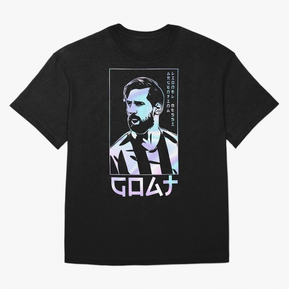 Lionel Messi Holographic Style Portrait art illustration Classic T-Shirt Relive Legendary Nights from FIFA World Cup 2026 Spirit, Connected to Brazil, Haaland, Football Festival Excitement, Trophy Ambitions, Country Rivalries and Star Player Buzz;
