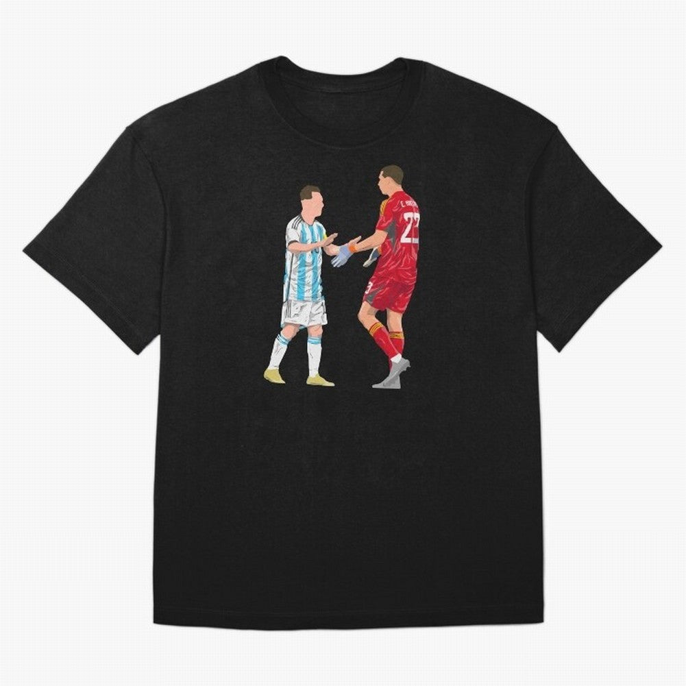 Messi and Martinez Celebrates World Cup 2022 Oversized T-Shirt Bring a Champion Mindset to FIFA World Cup 2026 USA Canada Mexico for Fans of Mbappe and Portugal, Spain and Germany, Bringing Global Supporter Spirit, Legendary Goals, National Colors