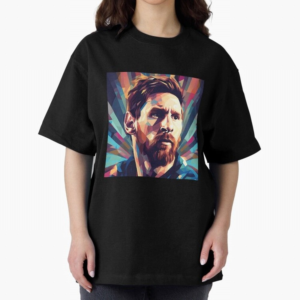 Lionel Messi Portrait Abstract Digital Football Player Classic T-Shirt Celebrate FIFA World Cup 2026 Group Stage Spirit, Celebrating Portugal, CR7 and Messi, Supporter Pride, Iconic Celebrations, Legendary Names and Global Match Day Energy; Ideal