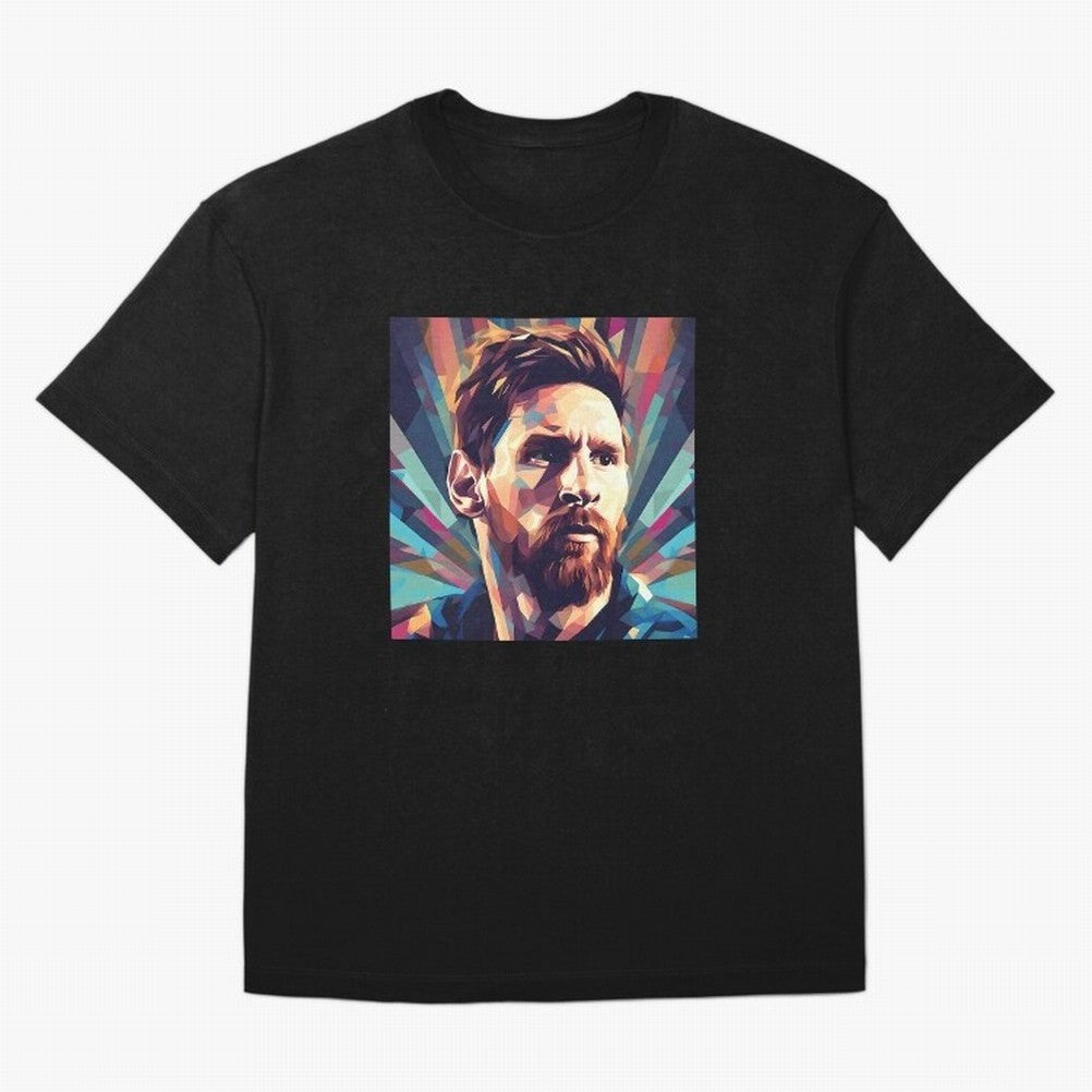 Lionel Messi Portrait Abstract Digital Football Player Classic T-Shirt Celebrate FIFA World Cup 2026 Group Stage Spirit, Celebrating Portugal, CR7 and Messi, Supporter Pride, Iconic Celebrations, Legendary Names and Global Match Day Energy; Ideal