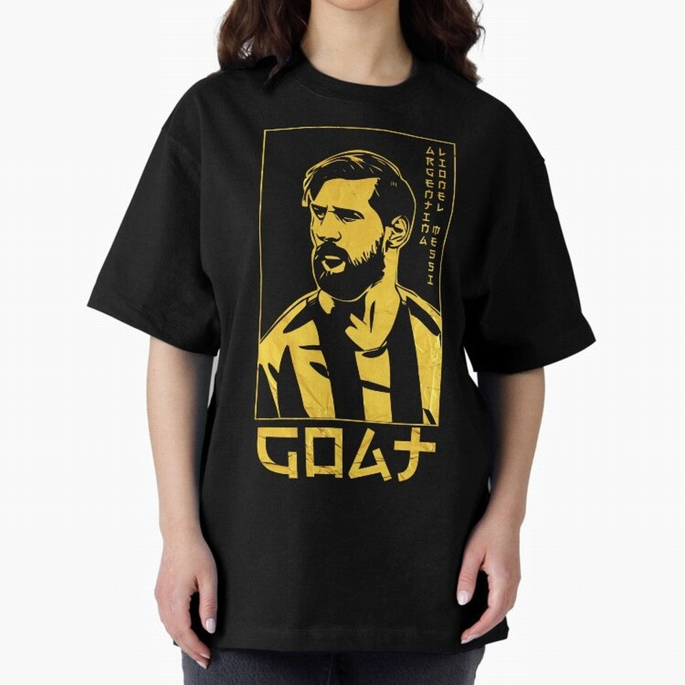 Lionel Messi Golden Style Portrait art illustration Classic T-Shirt Honor the Football Icons of FIFA World Cup 2026 Group Stage Spirit, Featuring Spain and Netherlands, Messi, Neymar and Mbappe, Football Passion, Legendary Performances, Festival