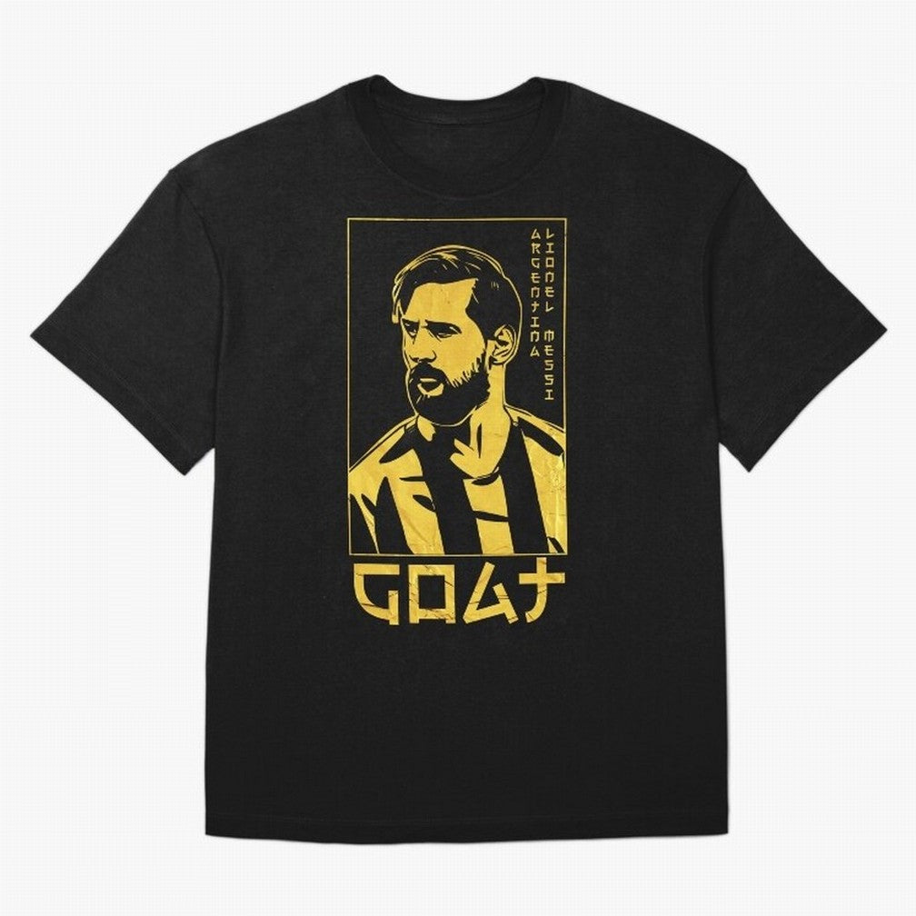 Lionel Messi Golden Style Portrait art illustration Classic T-Shirt Honor the Football Icons of FIFA World Cup 2026 Group Stage Spirit, Featuring Spain and Netherlands, Messi, Neymar and Mbappe, Football Passion, Legendary Performances, Festival