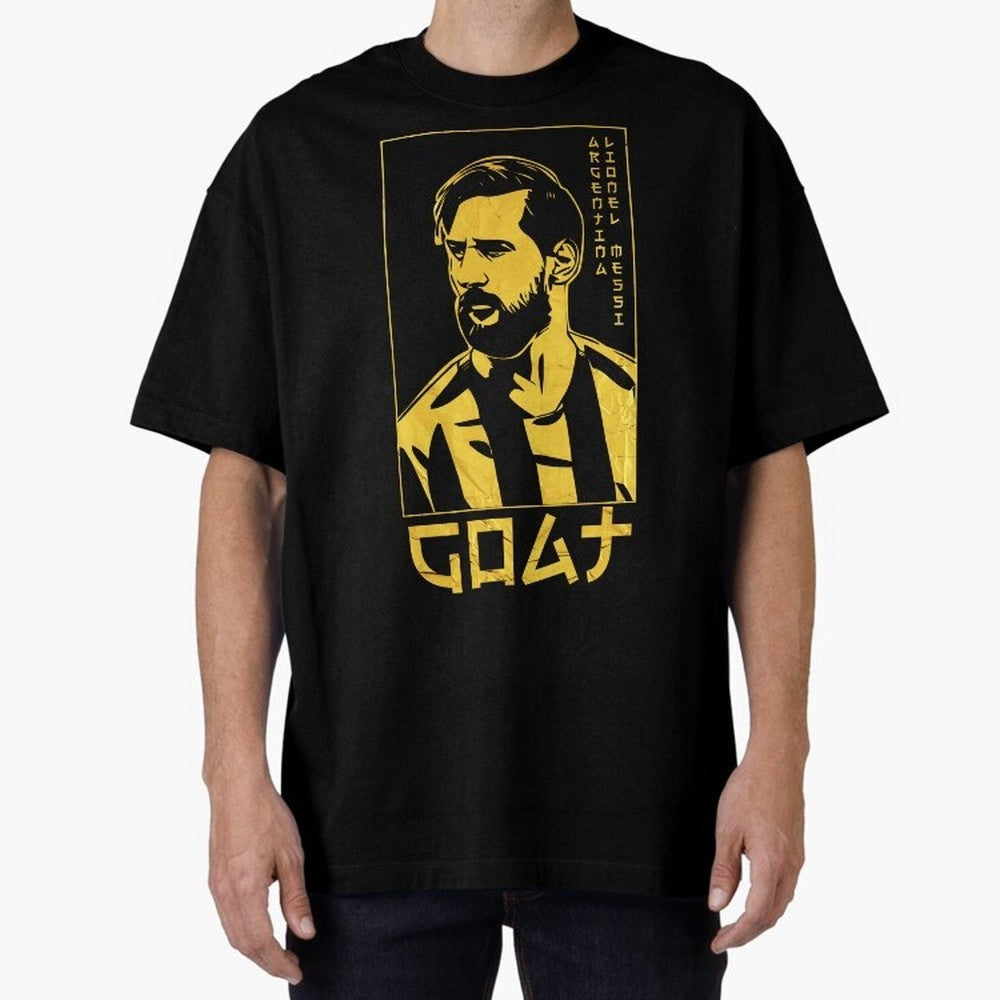 Lionel Messi Golden Style Portrait art illustration Classic T-Shirt Honor the Football Icons of FIFA World Cup 2026 Group Stage Spirit, Featuring Spain and Netherlands, Messi, Neymar and Mbappe, Football Passion, Legendary Performances, Festival