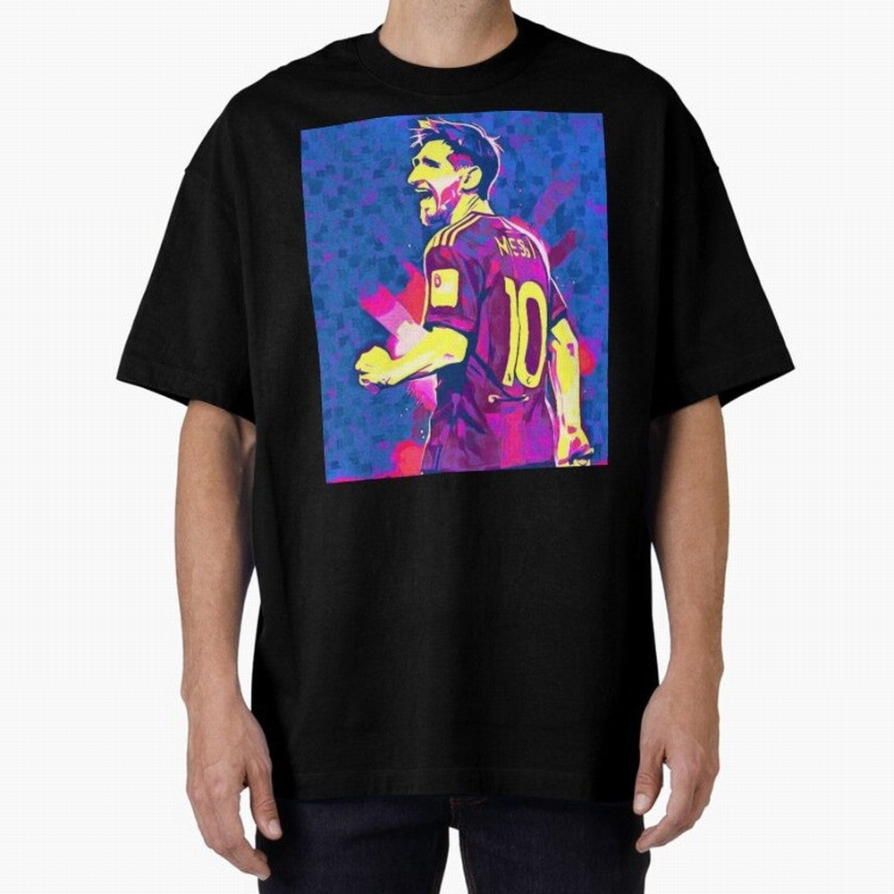Lionel Messi art Oversized T-Shirt Follow the Final Road of FIFA World Cup 2026 Group Stage Spirit, Built around Netherlands, Cristiano Ronaldo, Championship Spirit, Famous Goals, Roaring Crowds and International Football Unity; Built for