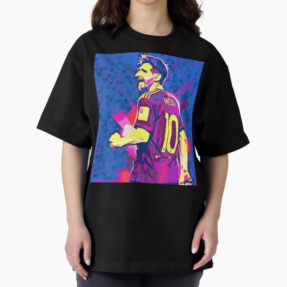 Lionel Messi art Oversized T-Shirt Follow the Final Road of FIFA World Cup 2026 Group Stage Spirit, Built around Netherlands, Cristiano Ronaldo, Championship Spirit, Famous Goals, Roaring Crowds and International Football Unity; Built for