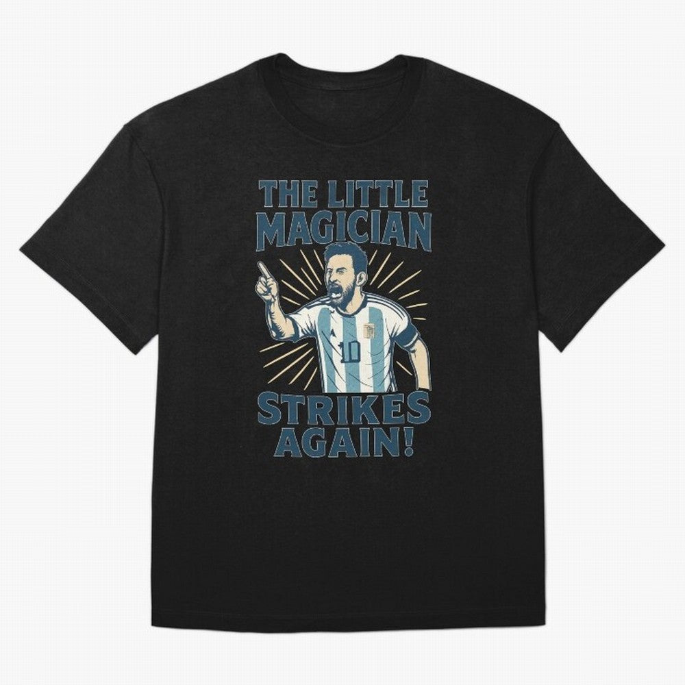 Messi - The Magician Oversized T-Shirt Bring a Vintage Feel to Global Football Passion for FIFA World Cup 2026 USA Canada Mexico, Made for Messi, Neymar and Mbappe, Brazil, Portugal and Argentina, Worldwide Fan Energy, Dramatic Goals, Stadium