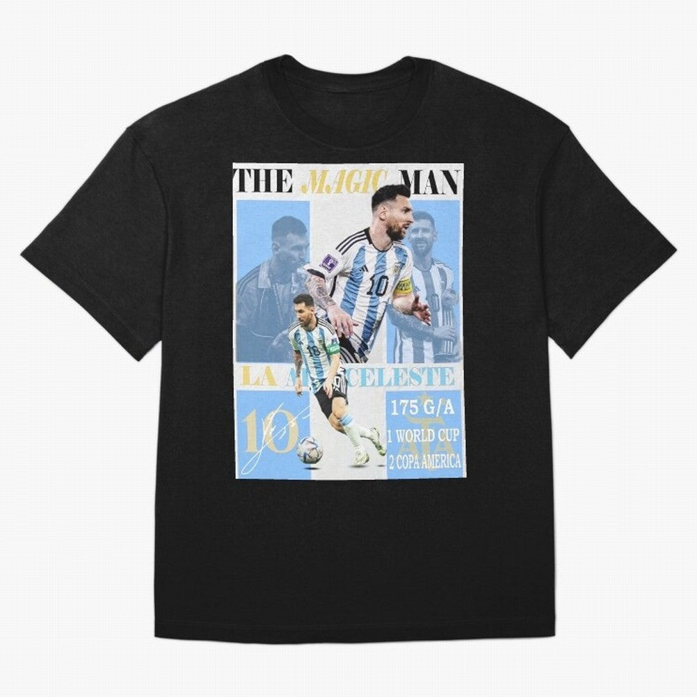 Lionel Messi Argentina World Cup 2022 Champion Victory Poster Oversized T-Shirt Honor the Football Icons of FIFA World Cup 2026 Group Stage with Messi and Cristiano Ronaldo, Netherlands Energy, Supporter Pride, Iconic Celebrations, Legendary Names