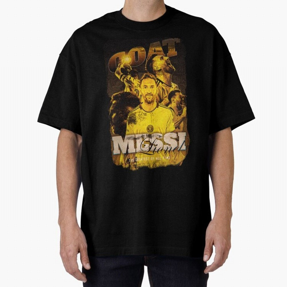 Messi The GOAT Oversized T-Shirt Wear the Spirit of Global Football Passion for FIFA World Cup 2026 USA Canada Mexico, Celebrating Messi, Neymar and Mbappe, Brazil, Sports Nostalgia, International Competition, Famous Players and Unforgettable