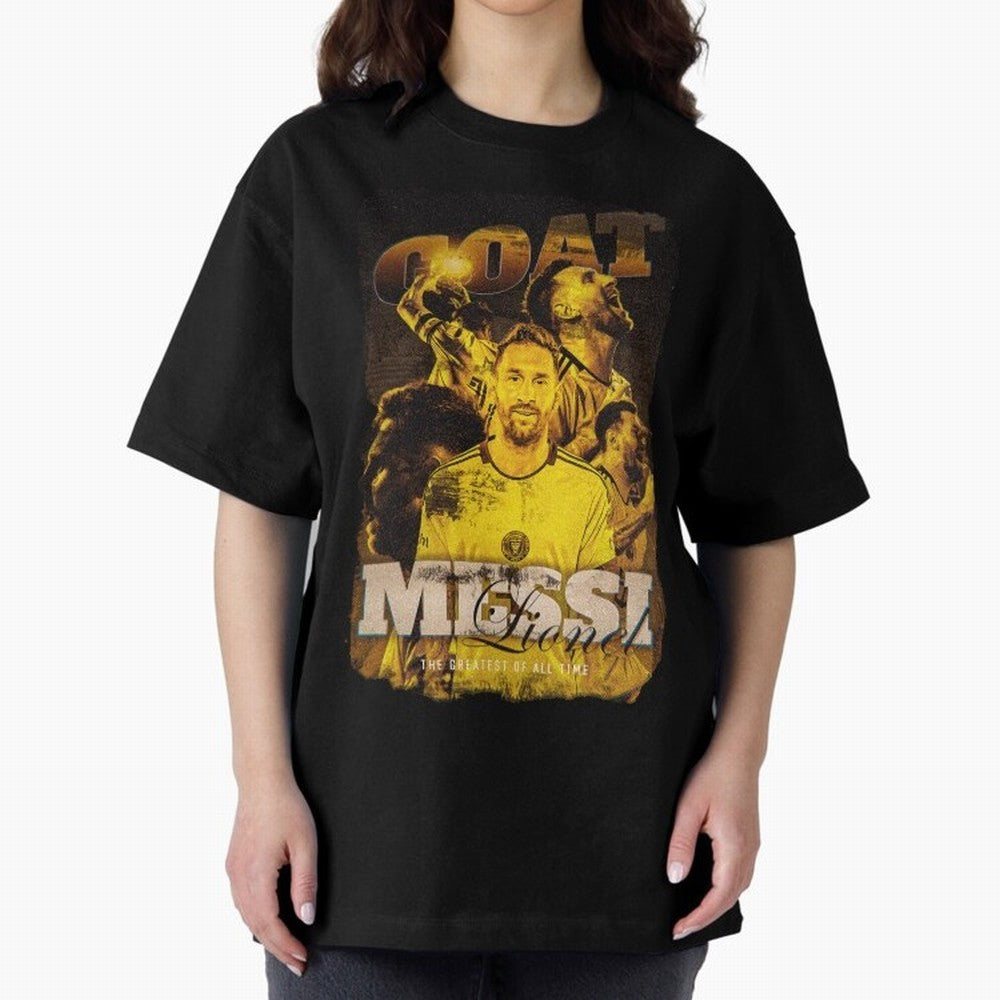 Messi The GOAT Oversized T-Shirt Wear the Spirit of Global Football Passion for FIFA World Cup 2026 USA Canada Mexico, Celebrating Messi, Neymar and Mbappe, Brazil, Sports Nostalgia, International Competition, Famous Players and Unforgettable
