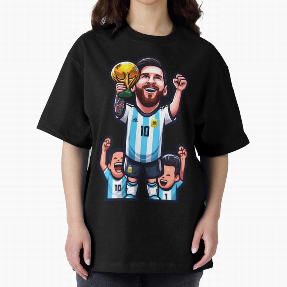 Lionel Messi Digital Print on T-Shirt Classic T-Shirt Experience the Global Stage of FIFA World Cup 2026 for Fans of Messi and Cristiano Ronaldo and England, Bringing Game Day Rituals, Football Legends, Country Pride and the Road to the Final;
