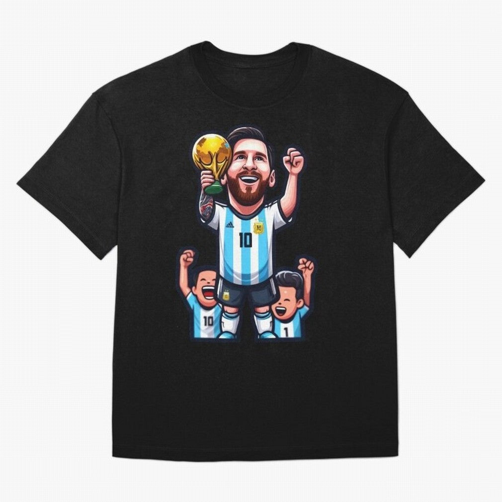 Lionel Messi Digital Print on T-Shirt Classic T-Shirt Experience the Global Stage of FIFA World Cup 2026 for Fans of Messi and Cristiano Ronaldo and England, Bringing Game Day Rituals, Football Legends, Country Pride and the Road to the Final;