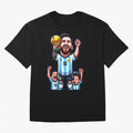 Lionel Messi Digital Print on T-Shirt Classic T-Shirt Experience the Global Stage of FIFA World Cup 2026 for Fans of Messi and Cristiano Ronaldo and England, Bringing Game Day Rituals, Football Legends, Country Pride and the Road to the Final;