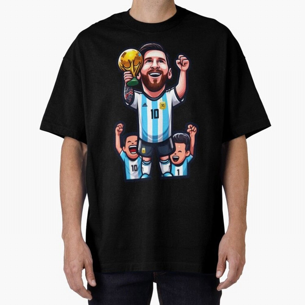 Lionel Messi Digital Print on T-Shirt Classic T-Shirt Experience the Global Stage of FIFA World Cup 2026 for Fans of Messi and Cristiano Ronaldo and England, Bringing Game Day Rituals, Football Legends, Country Pride and the Road to the Final;