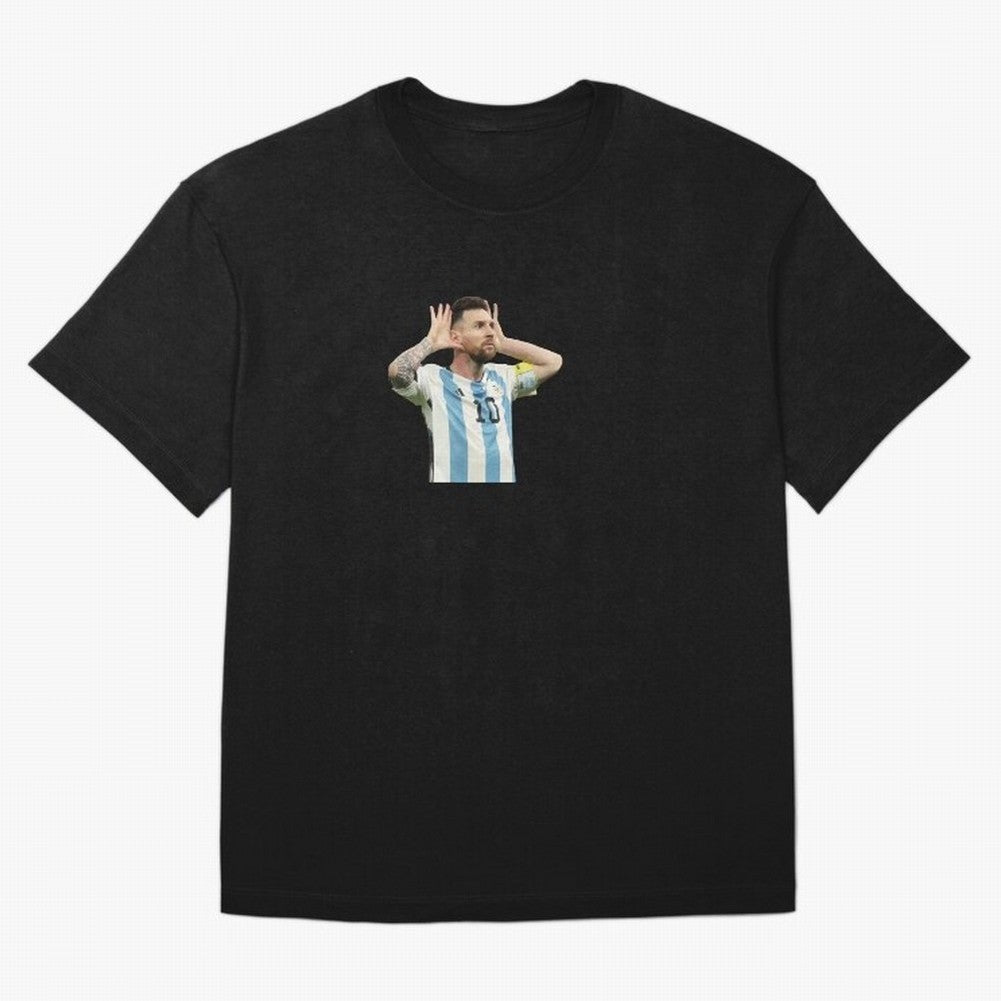 Lionel Messi Argentina Celebration Sticker Oversized T-Shirt Enjoy the FIFA World Cup 2026 USA Canada Mexico Journey through Haaland Highlights, Brazil Pride, Soccer Culture, Superstar Moments, National Team Dreams and Competitive Fire; Created for
