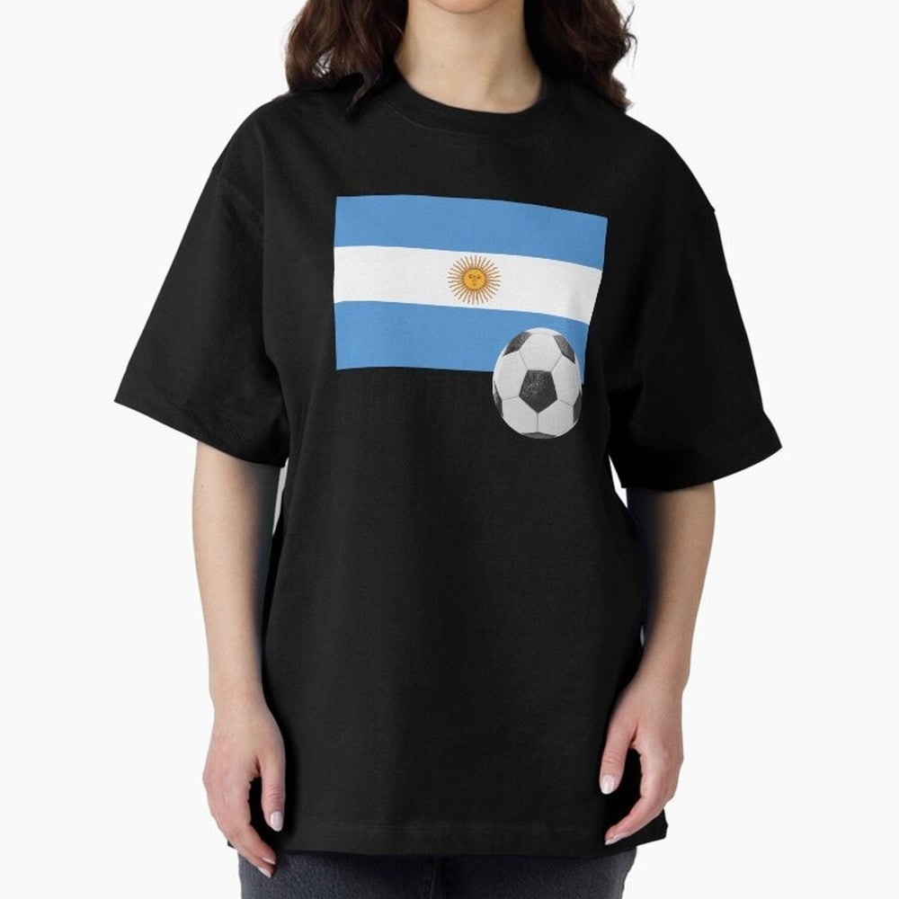 Flag of Argentina with a Football Oversized T-Shirt Carry the FIFA World Cup 2026 Group Stage Journey through Mbappe and Neymar Highlights, France Pride, Champion Mindset, Group Stage Buzz, Knockout Tension and Passionate Fan Culture; Perfect for