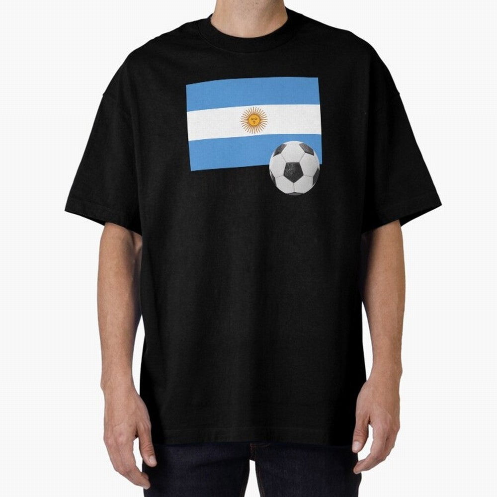 Flag of Argentina with a Football Oversized T-Shirt Carry the FIFA World Cup 2026 Group Stage Journey through Mbappe and Neymar Highlights, France Pride, Champion Mindset, Group Stage Buzz, Knockout Tension and Passionate Fan Culture; Perfect for