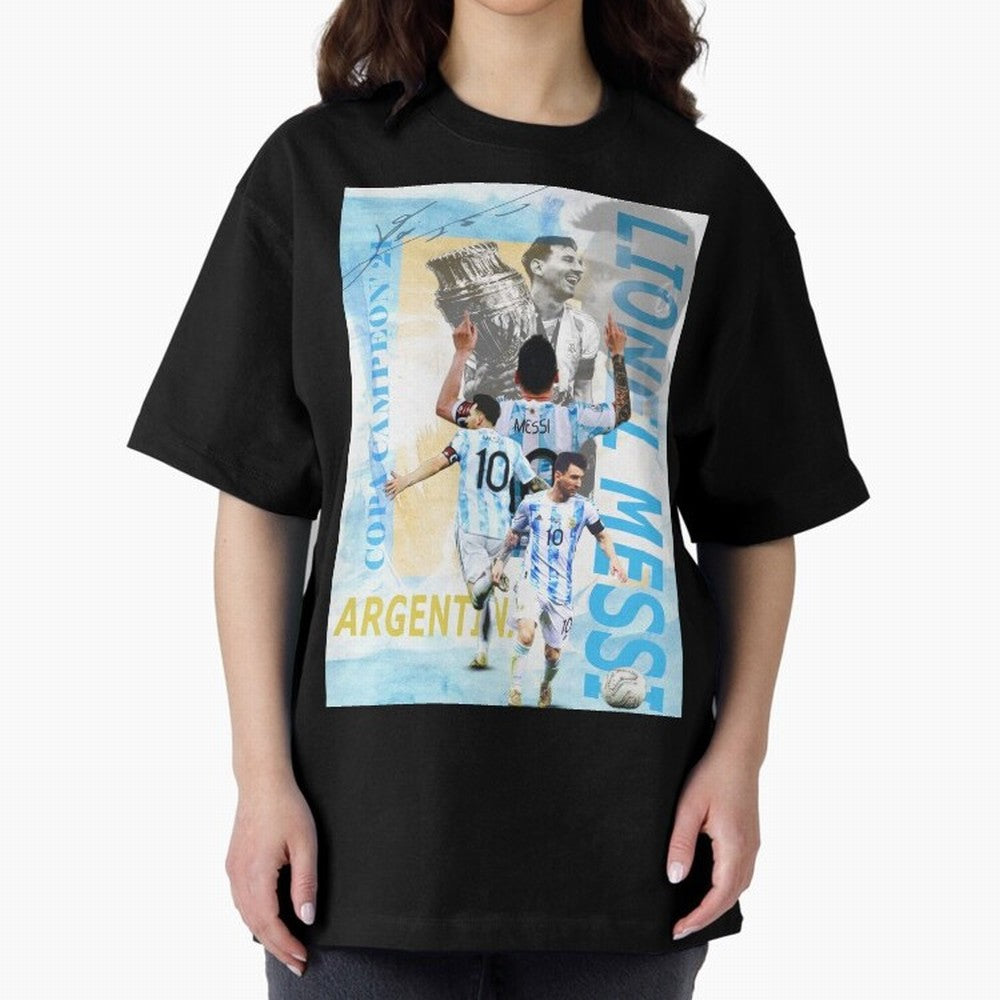 Lionel Messi Argentina Champion Poster Classic T-Shirt Represent Football Lovers during FIFA World Cup 2026 USA Canada Mexico for Fans of Cristiano Ronaldo, Haaland and CR7 and England and Germany, Bringing Sports Nostalgia, International