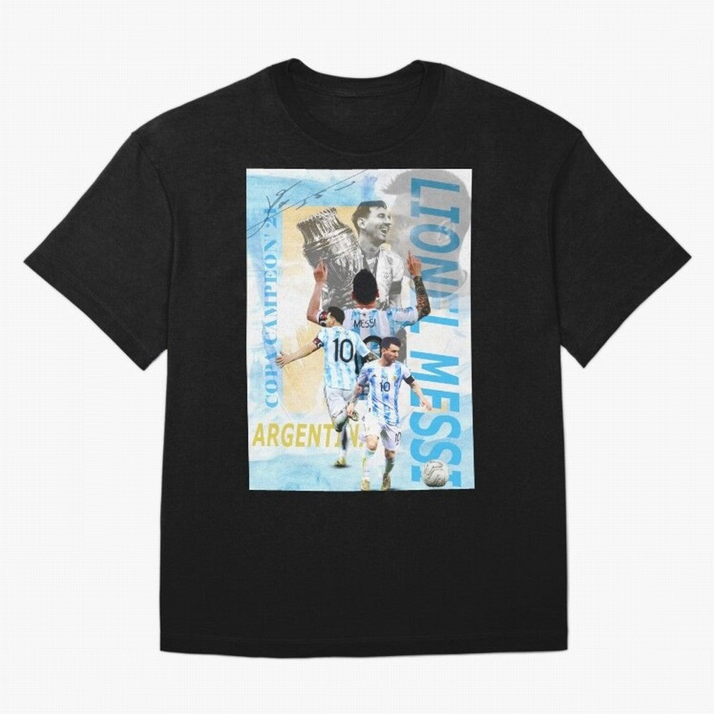 Lionel Messi Argentina Champion Poster Classic T-Shirt Represent Football Lovers during FIFA World Cup 2026 USA Canada Mexico for Fans of Cristiano Ronaldo, Haaland and CR7 and England and Germany, Bringing Sports Nostalgia, International