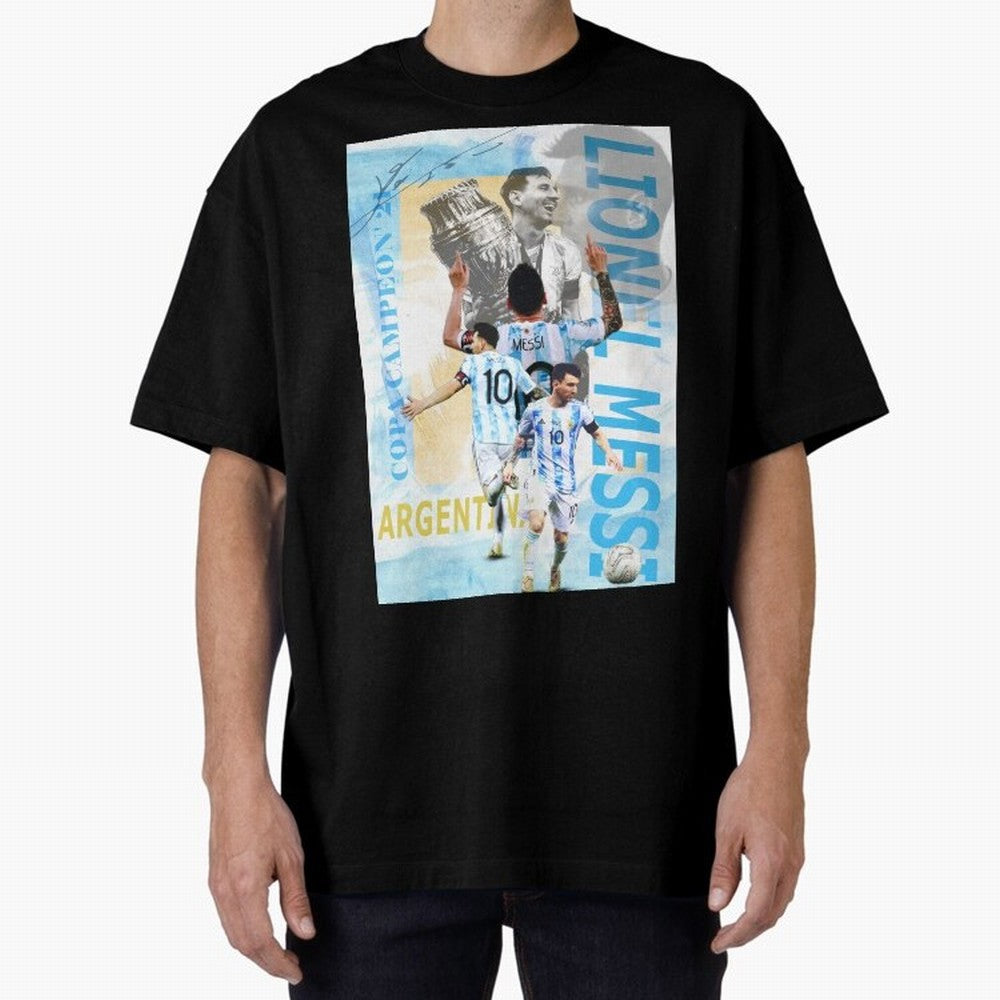 Lionel Messi Argentina Champion Poster Classic T-Shirt Represent Football Lovers during FIFA World Cup 2026 USA Canada Mexico for Fans of Cristiano Ronaldo, Haaland and CR7 and England and Germany, Bringing Sports Nostalgia, International