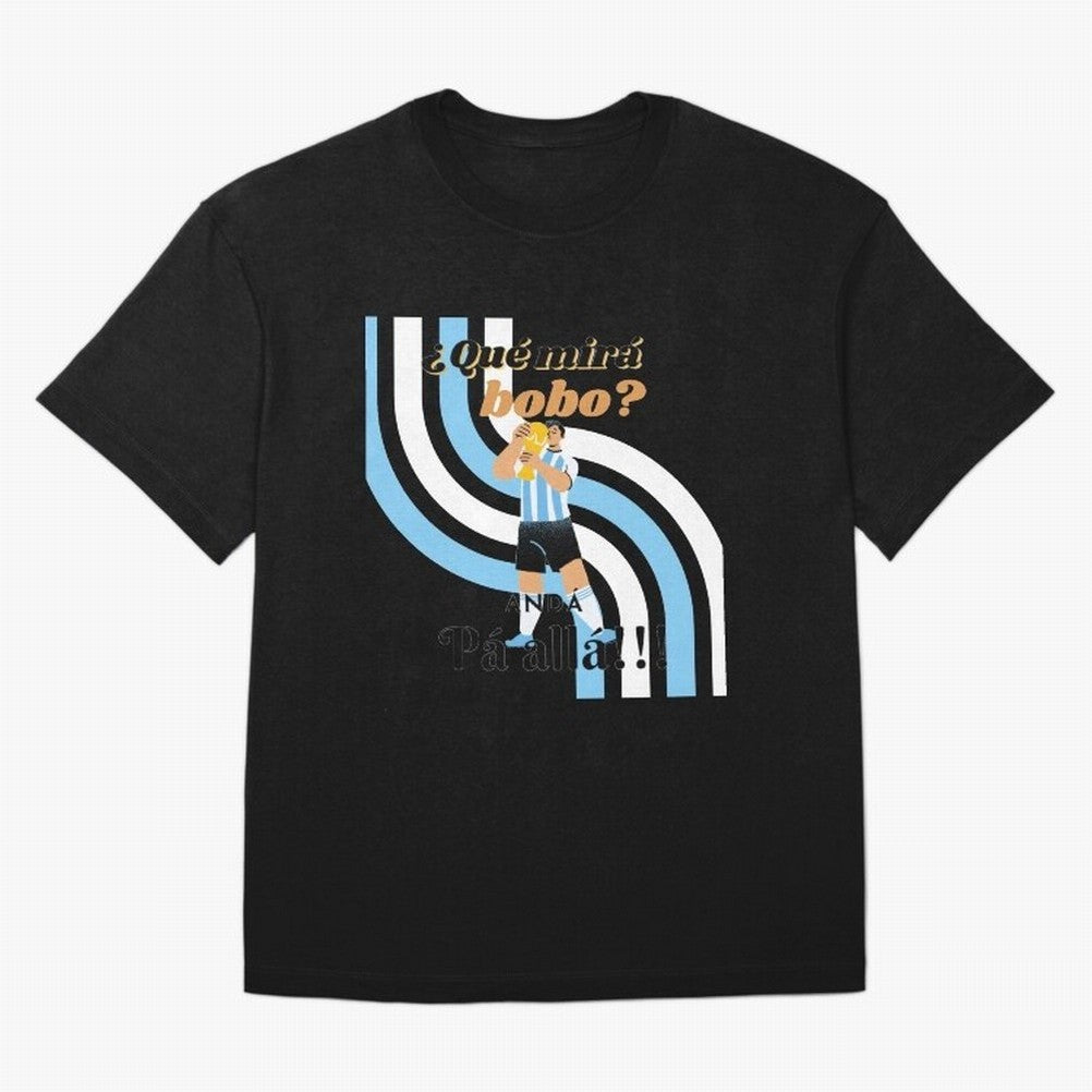Vintage Messi Argentina Que Mira Bobo Oversized T-Shirt Capture Stadium Memories from Global Football Passion for FIFA World Cup 2026 Group Stage, Made for Mbappe and Neymar, England, Stadium Memories, Football Loyalty, International Chants and
