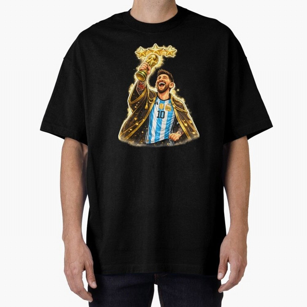 Messi King of Football World Champion ¨C Argentina 3 Stars Trophy Celebration Classic T-Shirt Cheer through Every Moment of FIFA World Cup 2026 Spirit, Highlighting England and Germany, CR7 and Messi, Stadium Memories, Football Loyalty,