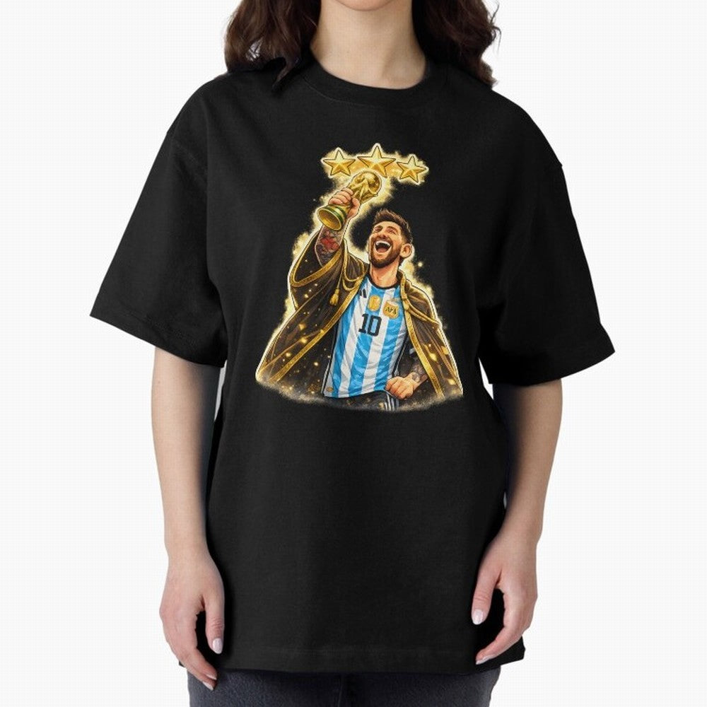Messi King of Football World Champion ¨C Argentina 3 Stars Trophy Celebration Classic T-Shirt Cheer through Every Moment of FIFA World Cup 2026 Spirit, Highlighting England and Germany, CR7 and Messi, Stadium Memories, Football Loyalty,