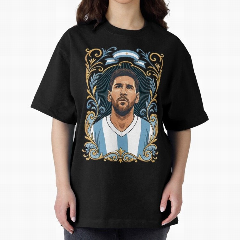 Lionel Messi Argentina Football Legend - Ornate Portrait Classic T-Shirt Live for the Drama of FIFA World Cup 2026 Filled with Messi, Argentina Energy, Fan Favorite Moments, National Team Passion, Big Match Drama and Soccer History; Perfect for