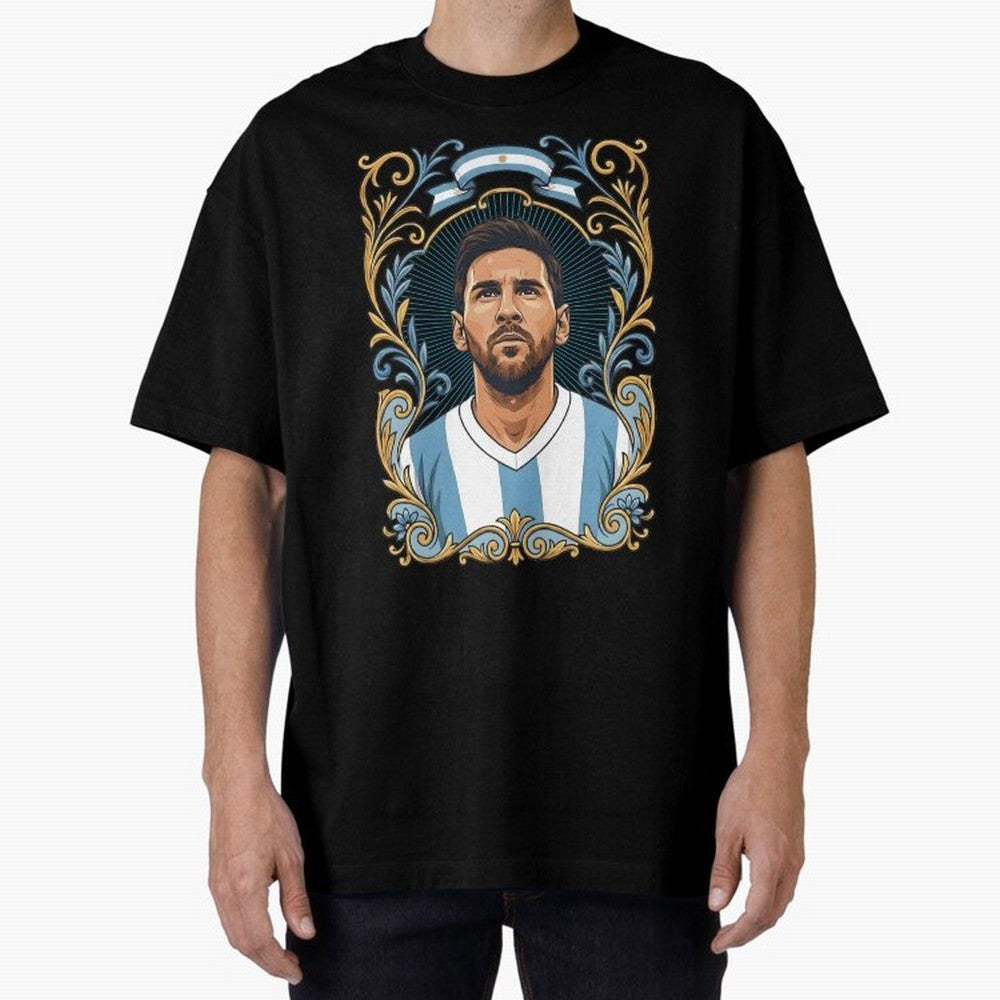 Lionel Messi Argentina Football Legend - Ornate Portrait Classic T-Shirt Live for the Drama of FIFA World Cup 2026 Filled with Messi, Argentina Energy, Fan Favorite Moments, National Team Passion, Big Match Drama and Soccer History; Perfect for