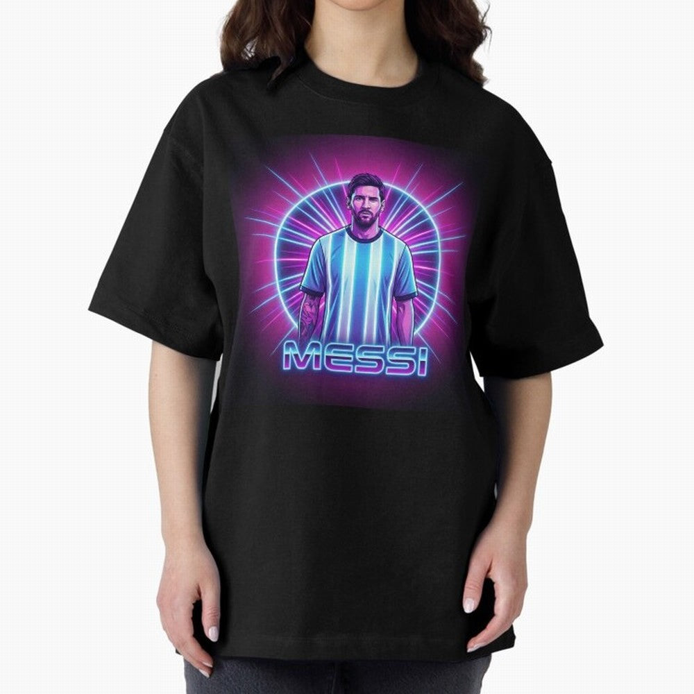 ?Argentina Football Legend Messi Cyberpunk Retro Futurist Design (Version 4) Classic T-Shirt Cheer through Every Moment of FIFA World Cup 2026 USA Canada Mexico for Fans of Neymar and Argentina, Bringing Match Day Excitement, Supporter Culture,