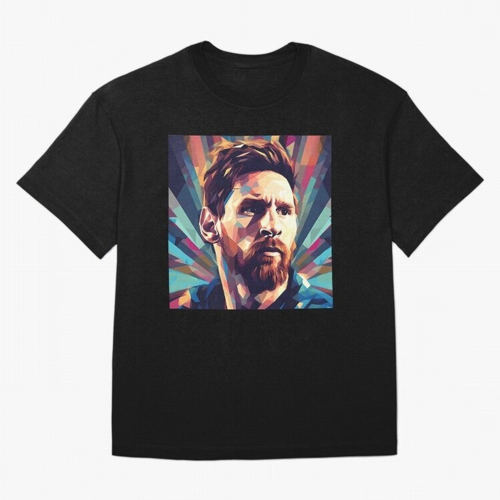 Lionel Messi Portrait Abstract Digital Art Football Player Classic T-Shirt Bring Global Football Passion for FIFA World Cup 2026 USA Canada Mexico, Connected to CR7, Argentina and Brazil, Stadium Memories, Football Loyalty, International Chants and