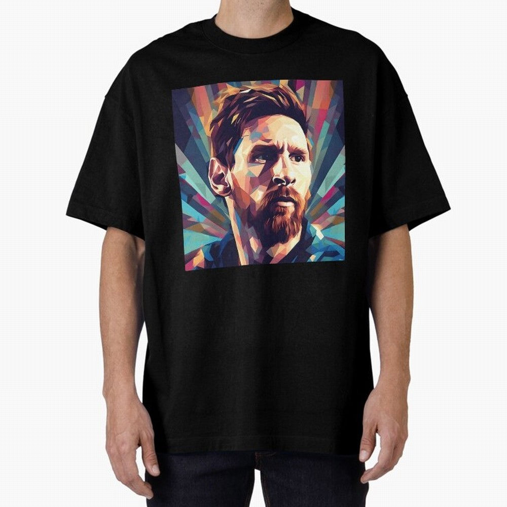 Lionel Messi Portrait Abstract Digital Art Football Player Classic T-Shirt Bring Global Football Passion for FIFA World Cup 2026 USA Canada Mexico, Connected to CR7, Argentina and Brazil, Stadium Memories, Football Loyalty, International Chants and