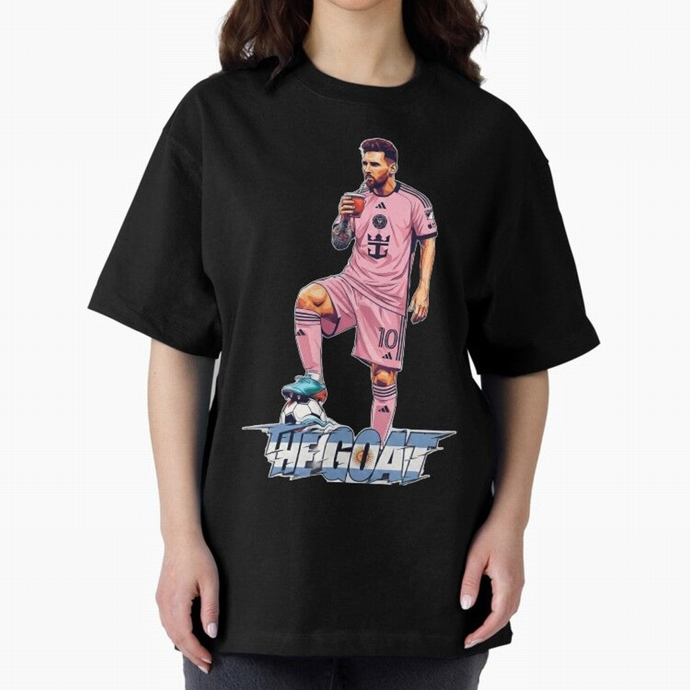 Messi Illustrated Style Drinking Mate ¨C Design by The Goat - Inter Miami Classic T-Shirt Fuel the Hype around Match Day Hype around FIFA World Cup 2026 Group Stage, Mbappe, England and Germany, Classic Soccer Heritage, Championship Pressure, Fan