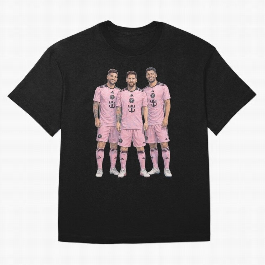 Messi, De Paul and Suarez Inter Miami artistic style ¨C MLS Soccer Oversized T-Shirt Honor Champions and Dreams in the FIFA World Cup 2026 Journey through Mbappe Highlights, France and Portugal Pride, Tournament Hype, Historic Matchups, Family