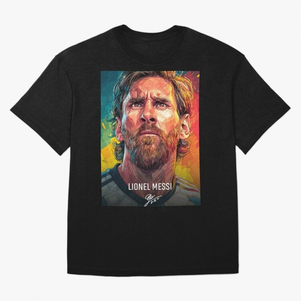 Lionel Messi Football Soccer Player Colorful Modern Portrait Classic T-Shirt Carry the Dream of the FIFA World Cup 2026 USA Canada Mexico Journey through Haaland Highlights, England Pride, Vintage Soccer Flavor, Modern Football Stars, National