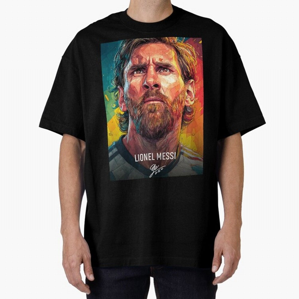 Lionel Messi Football Soccer Player Colorful Modern Portrait Classic T-Shirt Carry the Dream of the FIFA World Cup 2026 USA Canada Mexico Journey through Haaland Highlights, England Pride, Vintage Soccer Flavor, Modern Football Stars, National