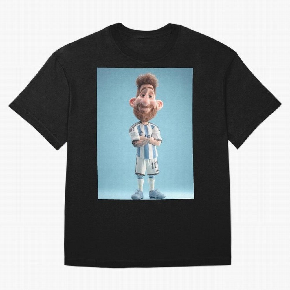Lionel Messi Soccer Caricature Cartoon Football Legend Classic T-Shirt Show Match Day Excitement for FIFA World Cup 2026 USA Canada Mexico for Fans of Neymar, Haaland and Cristiano Ronaldo and France, Bringing Match Day Excitement, Supporter