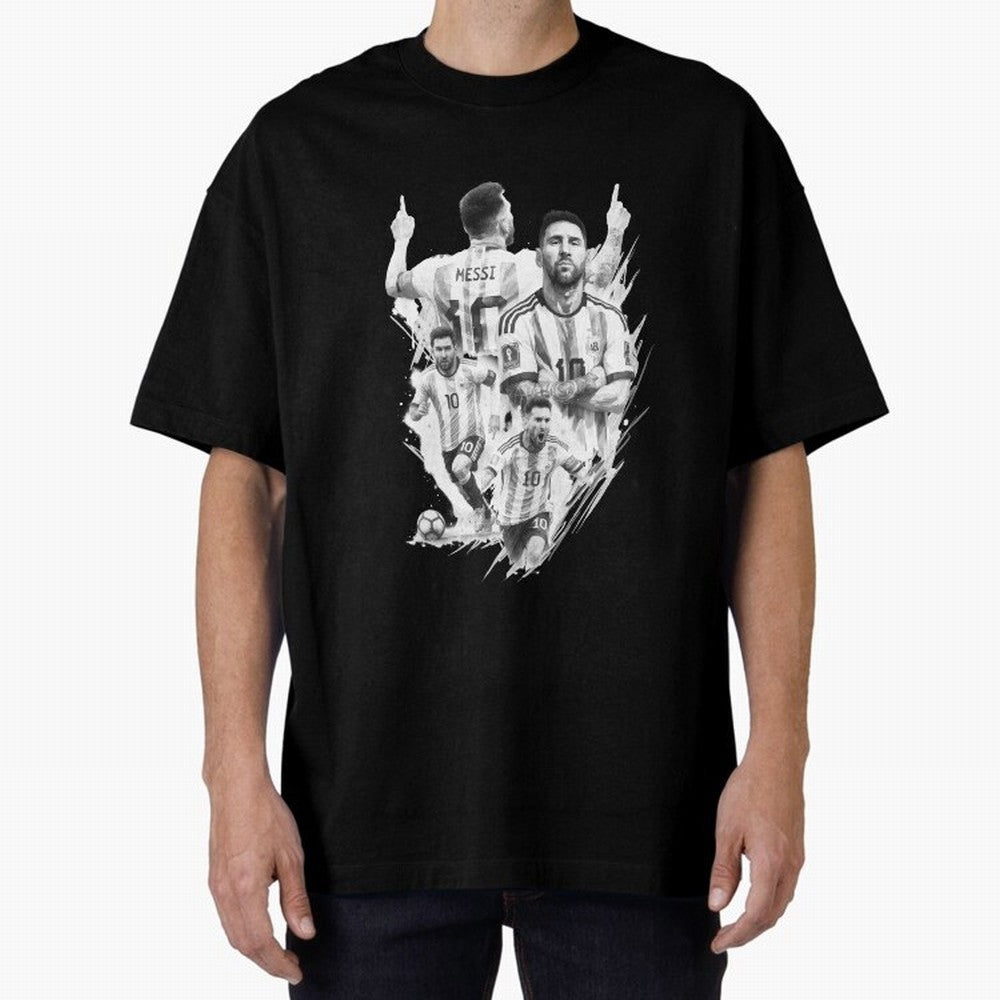 BLACK WHITE Lionel Messi watercolor illustration Classic T-Shirt Mark Global Football Passion for FIFA World Cup 2026 USA Canada Mexico, Highlighting Messi and Cristiano Ronaldo, Argentina, France and Brazil, Champion Mindset, Group Stage Buzz,